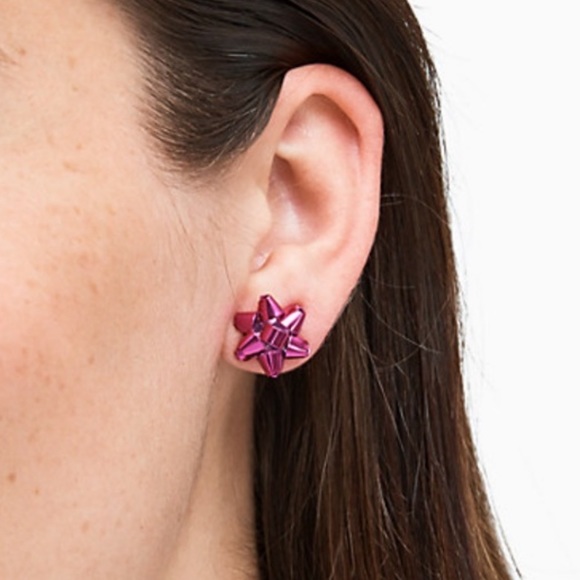 NWT Kate Spade Pink Bourgeois Bow Stud Earrings - Picture 3 of 6